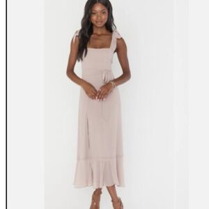 NWT Show Me Your Mumu Claire Midi Dress in Champagne